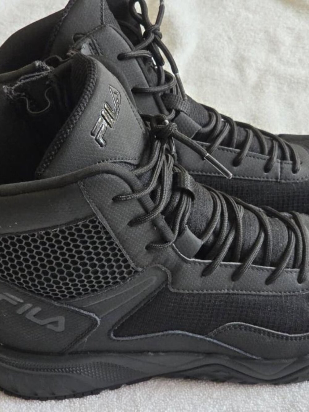 FILA Chastizer Men's Black Tactical Work Boots Size 8.5 1LM00116-001